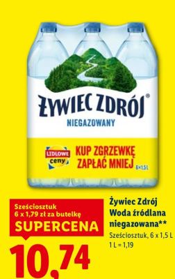 Woda źródlana niegazowana Żywiec Zdrój 6 x 1,5l promocja w Lidl