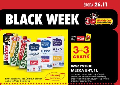 Mleko UHT (wszystkie mleka UHT, 1 l) promocja w Biedronka