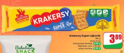 Krakersy Super Lajkonik 180 g promocja w Dino