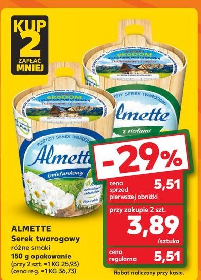 Kremowy serek 艣mietankowy Almette promocja