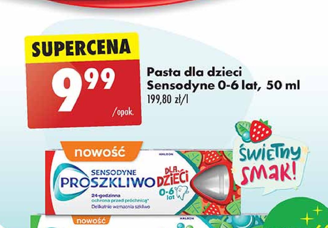 Pasta do zębów 0-6 lat Sensodyne pro szkliwo dla dzieci promocja w Biedronka