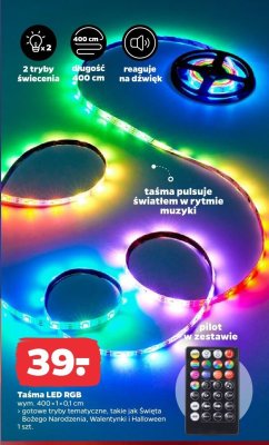 Taśma LED RGB 400x1x0,1 cm promocja w Netto