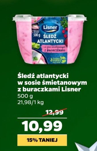 Śledź atlantycki w sosie śmietanowym z buraczkami Lisner promocja w Netto