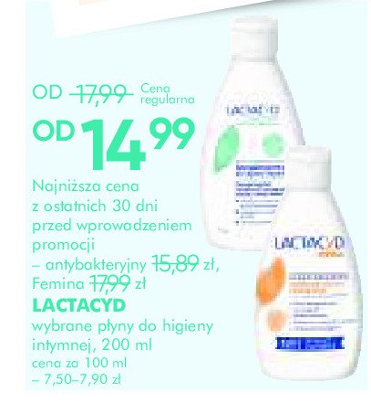 Emulsja do higieny intymnej zapas Lactacyd femina promocja w Super-Pharm