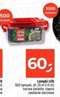 Lampki LED 500 lampek, dł. 25 m (+5 m), barwa światła: ciepła, zasilanie sieciowe promocja w Dealz