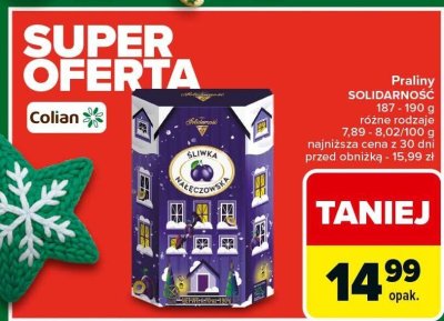 Praliny Colian ŚLIWKA NAŁĘCZOWSKA SOLIDARNOŚĆ promocja w Carrefour