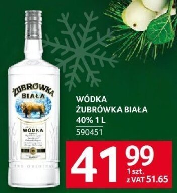 Wódka Żubrówka Biała 40% 1l promocja w Selgros