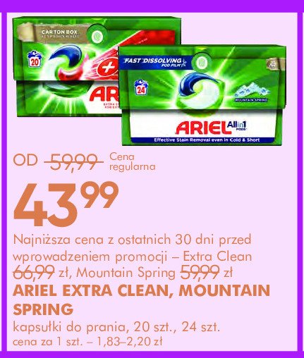 Kapsułki do prania extra clean power Ariel all in 1 promocja