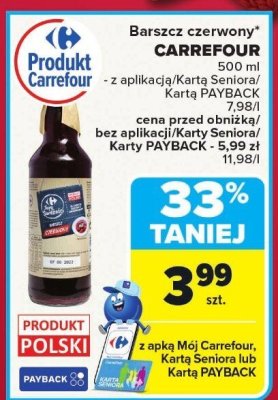 Barszcz czerwony Carrefour promocja w Carrefour Market