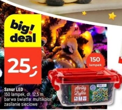 Sznur LED 150 lampek, dł. 12,5 m barwa światła: multikolor zasilanie sieciowe promocja w Dealz