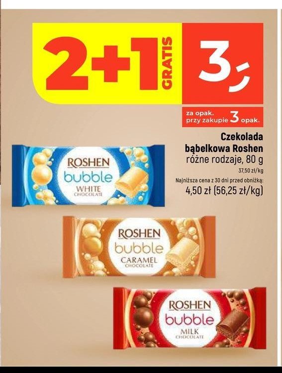 Czekolada caramel bubble Roshen promocja w Dealz