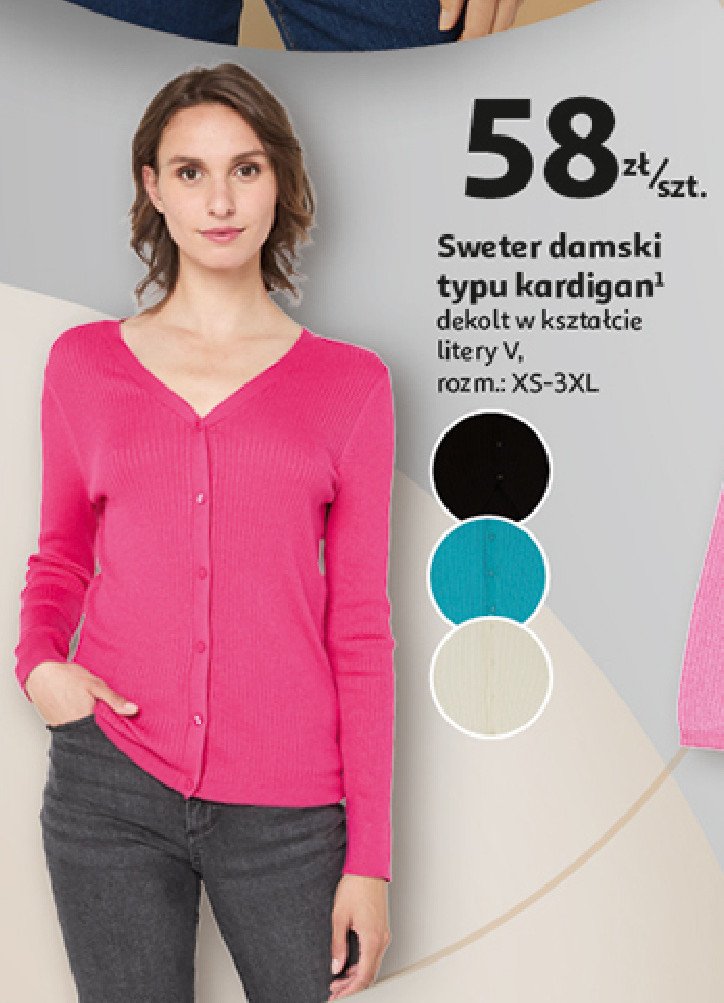 Sweter damski typu kardigan xs-3xl Auchan inextenso promocja