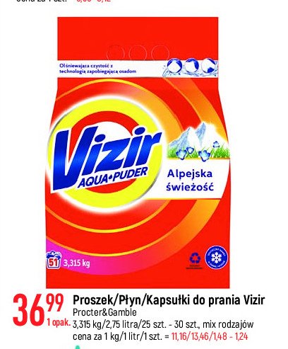 Płyn do prania alpine fresh Vizir promocja