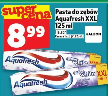 Pasta do zębów Aquafresh XXL 125 ml promocja w TOPAZ