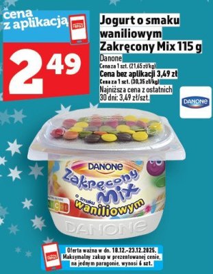 Jogurt o smaku waniliowym Zakręcany Mix 115 g promocja w TOPAZ