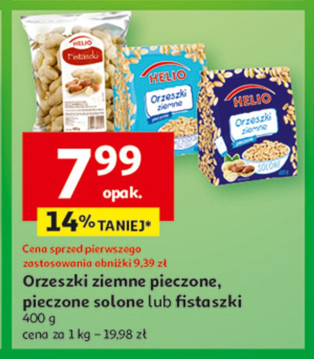 Orzeszki ziemne pieczone bez soli Helio promocja w Auchan