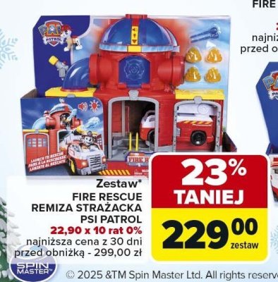 Zestaw FIRE RESCUE REMIZA STRAŻACKA PSI PATROL 22,90 x 10 rat 0% promocja w Carrefour