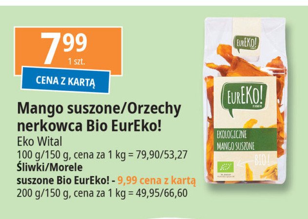 Mango suszone bio Eureko! promocja w Leclerc