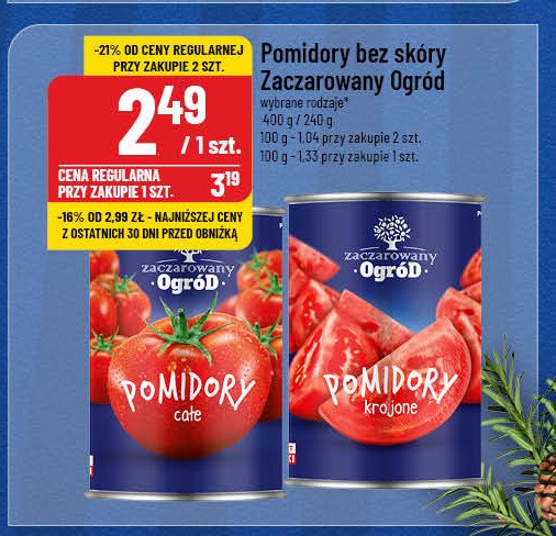 Pomidory krojone bez skórki Zaczarowany ogród promocja