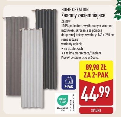 Zasłony zaciemniające 2-pak promocja w Aldi