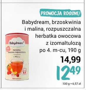 Herbatka rozpuszczalna brzoskwiniowo malinowa Babydream promocja