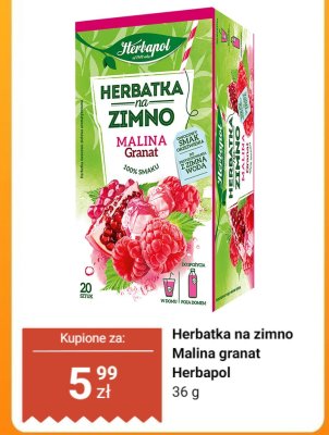 Herbatka na zimno Malina granat Herbapol promocja w Dino