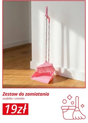 Zestaw do zamiatania szufelka i zmiotka promocja w KiK