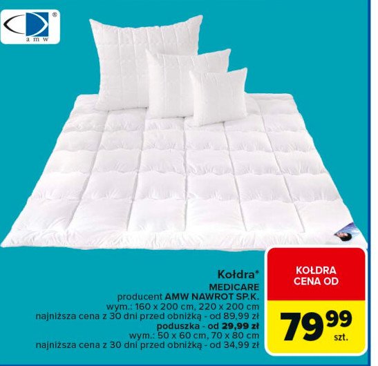 Kołdra medicare 220 x 200 cm Amw promocja w Carrefour