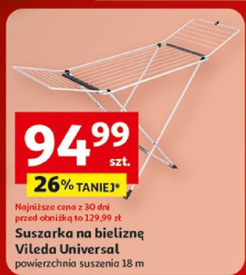 Suszarka na bieliznę Vileda Universal powierzchnia suszenia 18 m promocja w Auchan