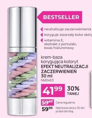 Krem-baza korygująca kolor EFEKT NEUTRALIZACJI ZACZERWIENIEŃ NEO 30 ml promocja w NEONAIL & NEO MAKE UP