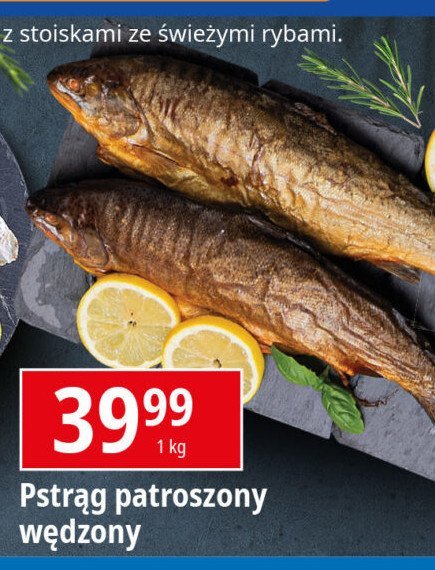 Pstrąg patroszony wędzony promocja w Leclerc