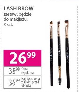 Zestaw do brwi gold: pędzel prosty 14 cm + pędzel skośny 14 cm + pędzel skośny ze szczoteczką 15 cm LASH BROW promocja