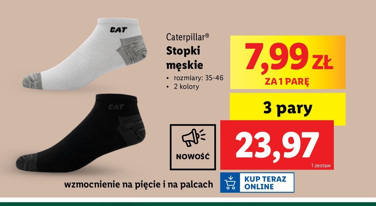 Stopki 35-46 Cat promocja w Lidl