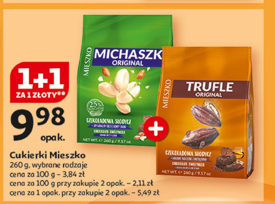 Cukierki orzechowe Mieszko michaszki promocja w Auchan