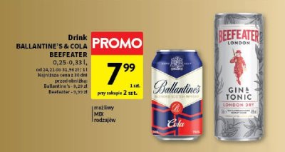 Drink BEEFEATER & TONIC 0,33 l promocja w Intermarche
