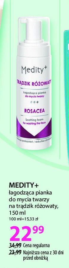 Pianka do mycia twarzy na trądzik różowaty Ava medity+ rosacea promocja