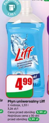 Płyn uniwersalny Liff do mycia podłóg, ścian i glazury promocja w Dino