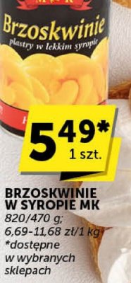 Brzoskwinie w syropie MK promocja w Groszek