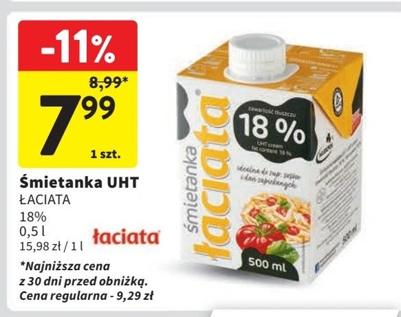 Śmietana 18% Łaciata promocja