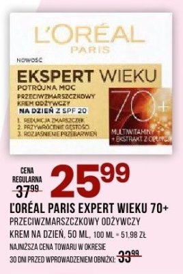 Krem na dzień L'Oreal Paris Expert Wieku 70+ promocja w Drogerie Natura