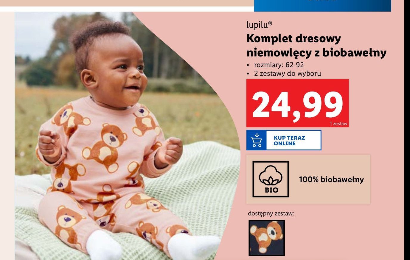 Komplet niemowlęcy rozm. 62-92 Lupilu promocja