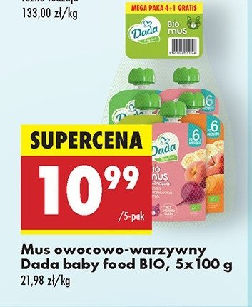 Mus bio mix Dada baby food promocja w Biedronka