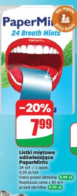 Listki miętowe odświeżające PaperMints promocja w Dino