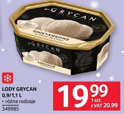 Lody Grycan 0,9/1 l promocja w Selgros
