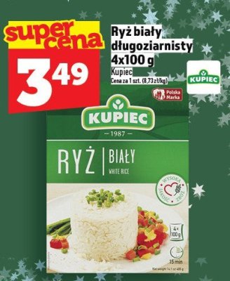 Ryż biały długoziarnisty Kupiec 4x100g promocja w TOPAZ
