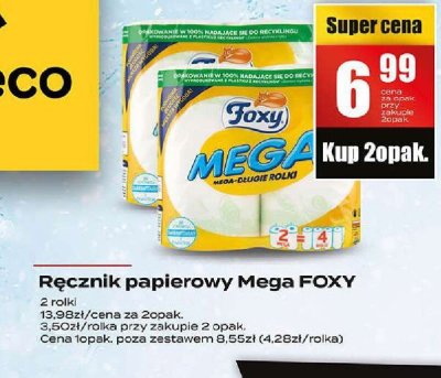 Ręcznik papierowy Mega FOXY 2 rolki promocja w Supeco