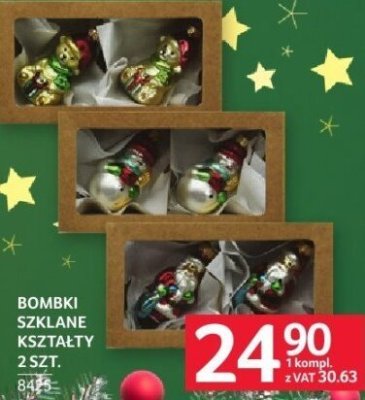 Bombki szklane kształty 2 szt. promocja w Selgros