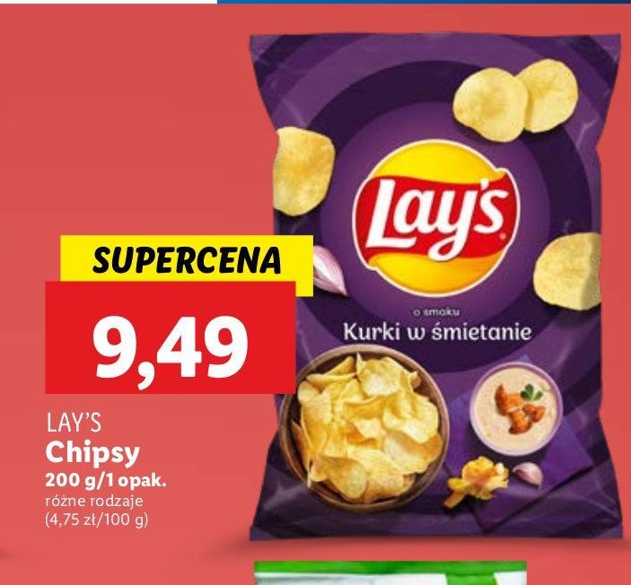 Chipsy kurki w śmietanie Lay's promocja w Lidl