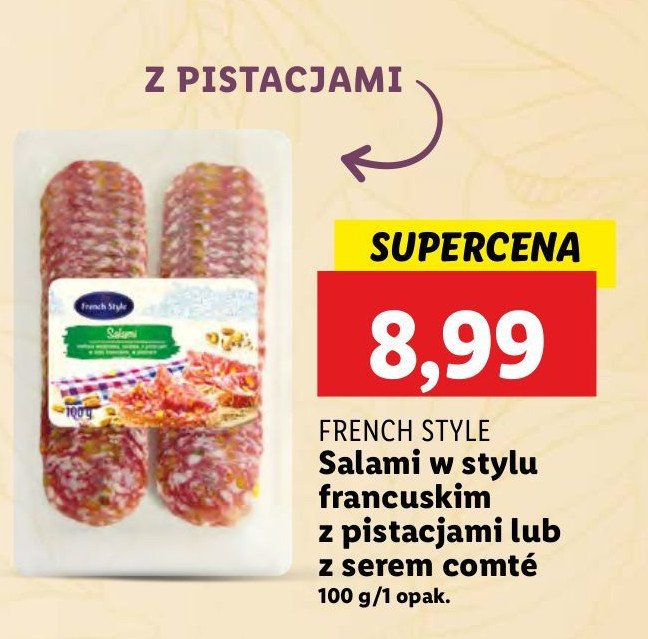 Salami francuskie z pistacjami French style promocja