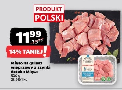 Mi臋so na gulasz wieprzowy z szynki promocja w Netto